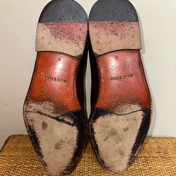 BONTONI Men’s Size 11 Whole Cut Brogue Perforated Brown Leather Lace Up Shoes - Picture 13 of 14